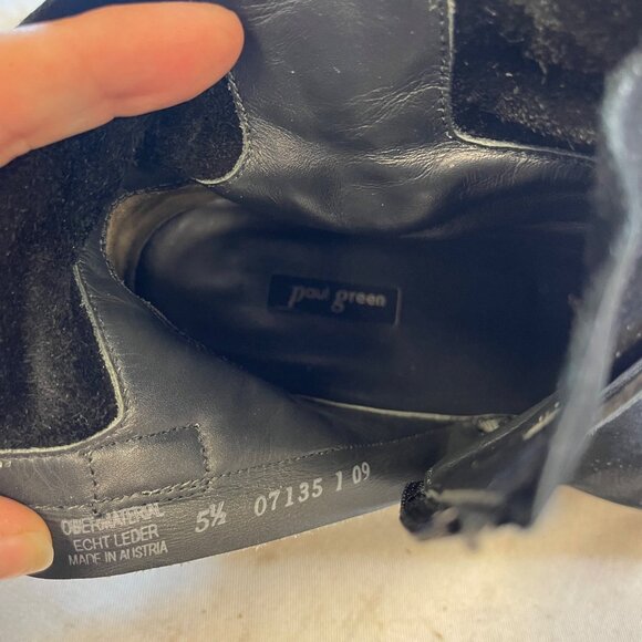 Paul Green Dallas Distressed Black Nubuck Ankle Bootie Size 8 - Picture 8 of 9